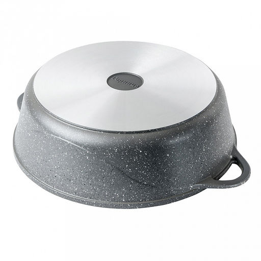 Жаровня с антипригарным покрытием 5,5л, д32см "Графит", h9,5см, s0,4см, литые ручки, форма "Классик волна" (Россия)