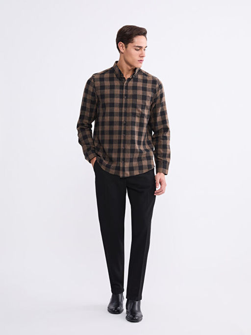 Regular Fit Ekose Gabardin Erkek G?mlek