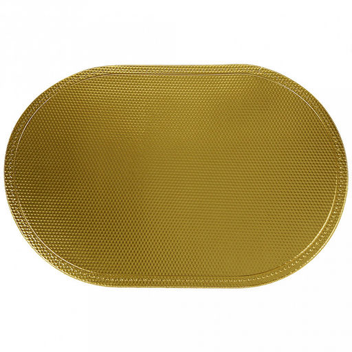 Салфетка декоративная Соты 30х45см рифленая, ПВХ, золото (Китай)