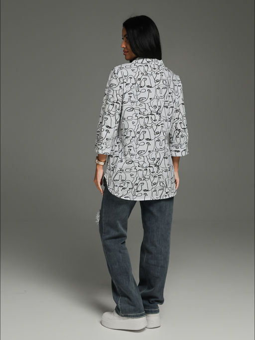 Жанетта туника женская (полоса синий) - Lovetex фото 114