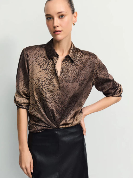 Атласная блузка с принтом / Zarina