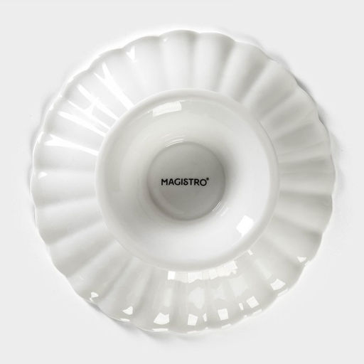 Блюдо для фруктов и десертов Magistro «Цветок», d=15 см, фарфор, белое