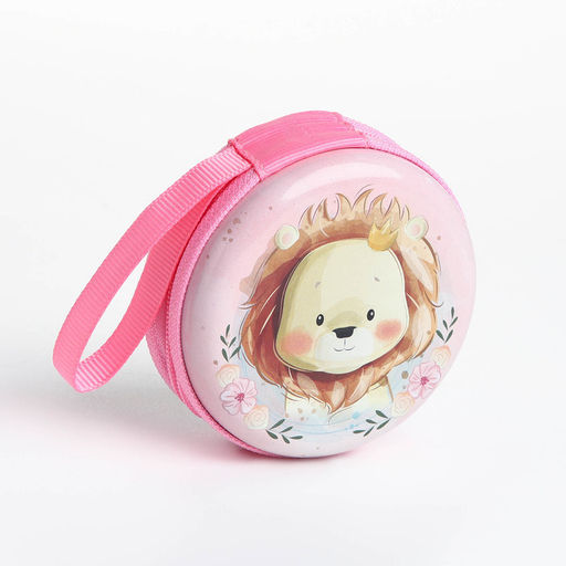 Футляр для монет/наушников на молнии, розовый