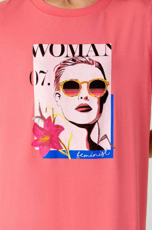 Арт. 8608 Туника женская 42-50 (5 шт) Цвет:коралловый - Калинка фото 3