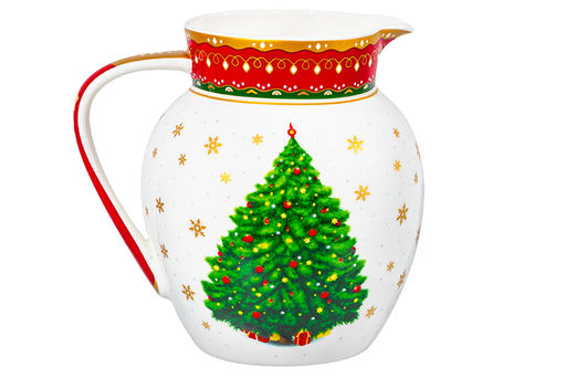 Кувшин 1,2 л 16*13*15,5 см Новогодняя ёлка красный узор, NEW BONE CHINA - Elan gallery фото 8