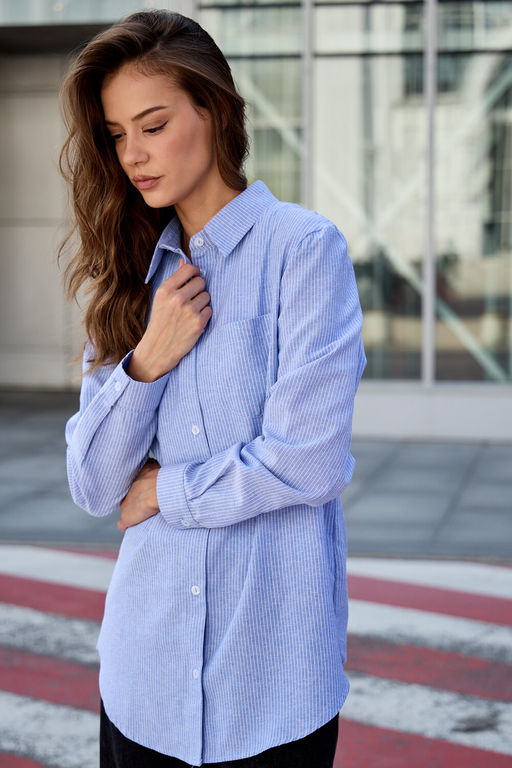 Рубашка оверсайз в полоску хлопковая