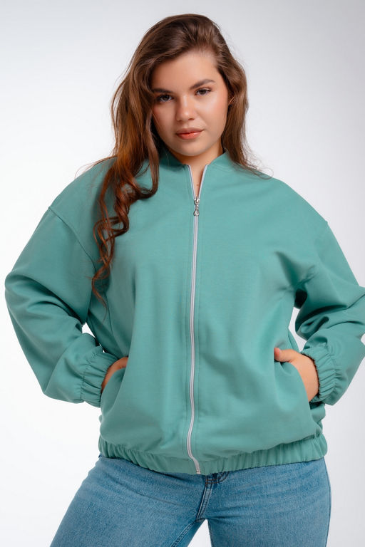 Бомбер из коттон фита мята - Амадэль фото 20