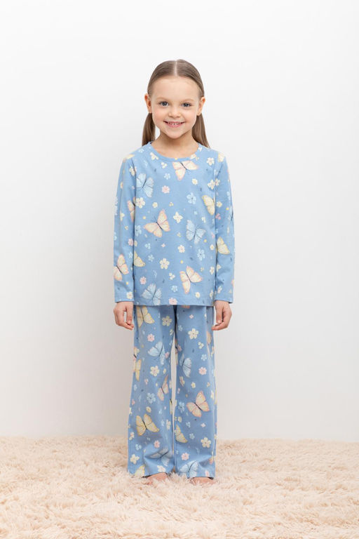 К 1622-1/небесный,бабочки пижама дет - Crockid фото 2