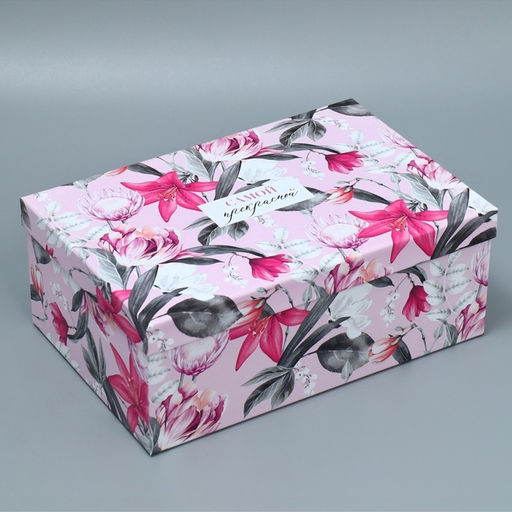 Набор коробок 10 в 1, упаковка подарочная, Цветочный сад, 12 х 7 х 4 - 32.5 х 20 х 12.5 см