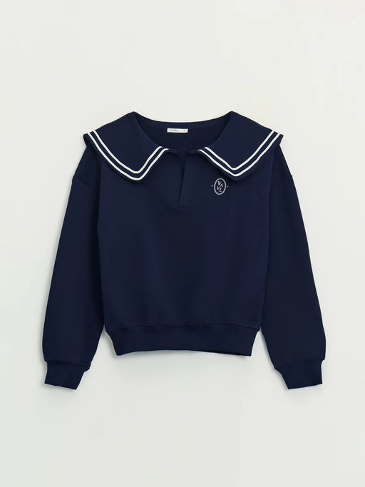 Толстовка из хлопка с отложным воротником / Zarina  фото 8