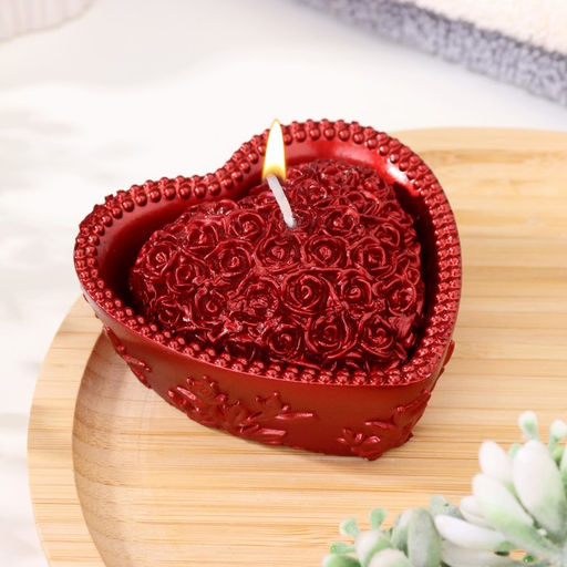Свеча декоративная «Сердце», 9×4.5 см, рубин