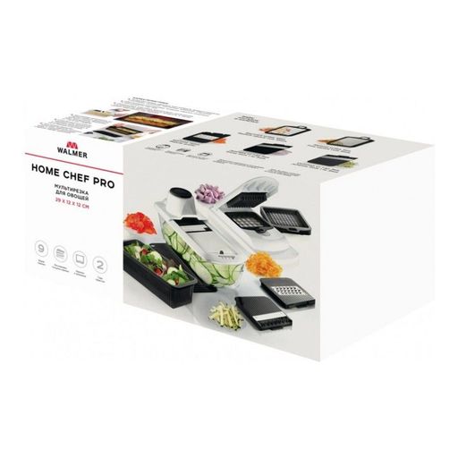 Овощерезка многофункциональная Walmer Home Chef Pro с контейнером для запекания, цвет черно-белый  фото 14