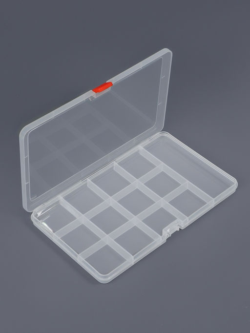 Цена за 2 шт. Органайзер для хранения мелочей, 13 ячеек, 21×12.5×1.5 см, прозрачный