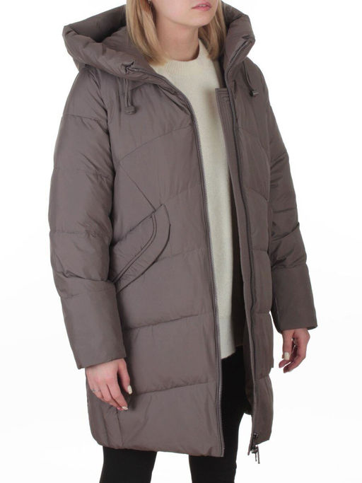 A622 GRAY/BROWN Куртка зимняя женская (200 гр. био-пух)
