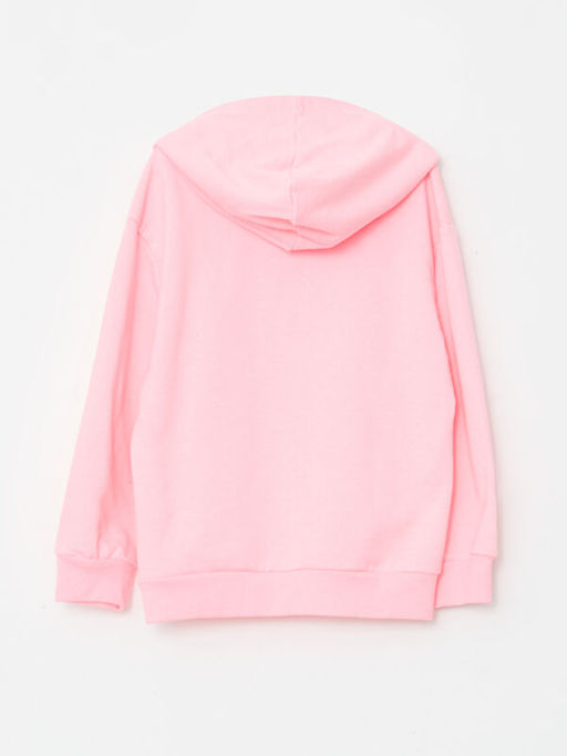 Kap??onlu Bask?l? Uzun Kollu K?z ?ocuk Sweatshirt ve E?ofman Alt? - Waikiki фото 3