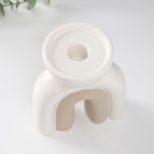 Подсвечник керамика на 1 свечу «Медуза», песочно-белый, 11.7×8×15 см