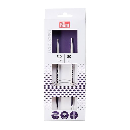 Спицы PRYM 215806 круговые Ergonomics пластик d 5.0 мм 80 см 1 шт