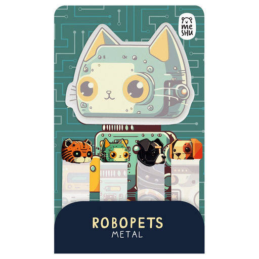 Закладки самоклеящ. фигурные MESHU "Robopets metal" (MS_54263) 65*50м, 50*13мм, 5шт.*20л.