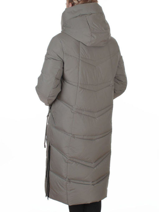 A73 GRAY/GREEN Пальто зимнее женское (200 гр. холлофайбер)