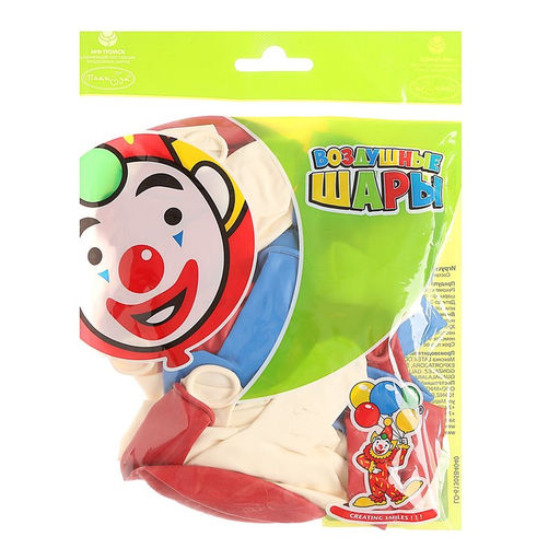 Воздушные шары латексные 12" «Триколор», 30 шт., МИКС