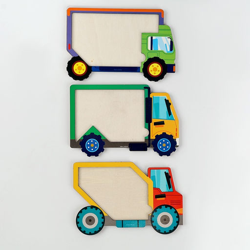 Головоломка деревянная для детей «Повтори по образцу. Умные машинки», 13 деталей, 18 схем