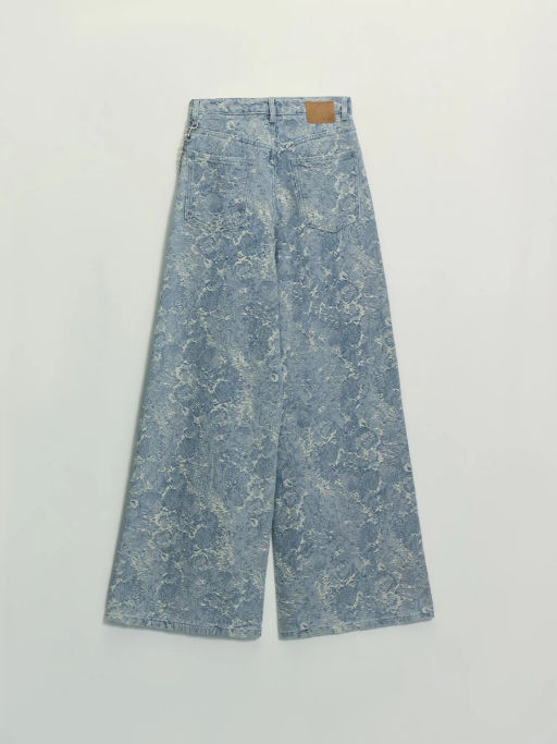 Джинсы WIDE LEG с высокой посадкой с жемчужной цепью / Zarina