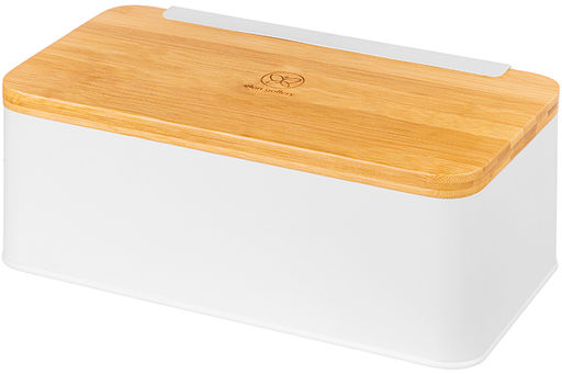 Хлебница 33*18*13 см Белая с бамбуковой крышкой-доской - Elan gallery фото 4
