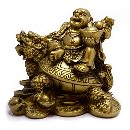 Хотей на дракон-черепахе под бронзу наделяет людей успехом и везением в бизнесе 7см-7,5см