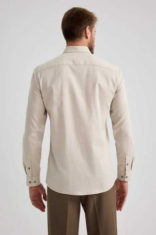 Рубашка приталенного кроя с длинным рукавом - Defacto фото 7