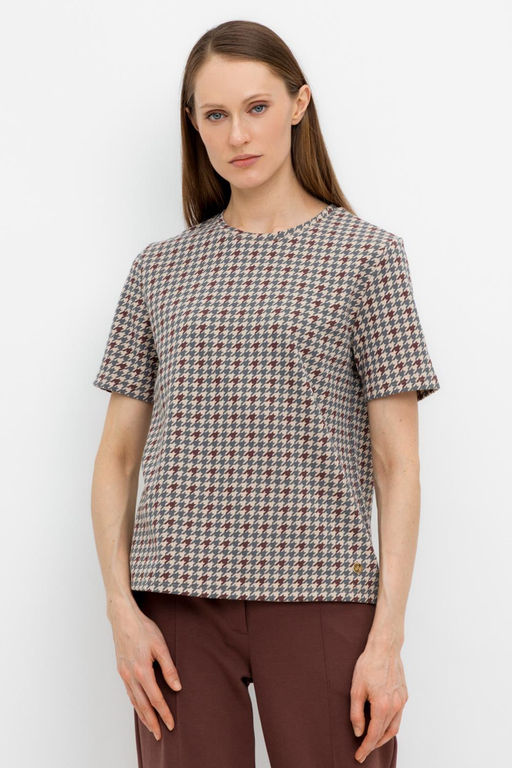 ЕВТ 3231/тем.бежевый,гусиная лапка фуфайка жен