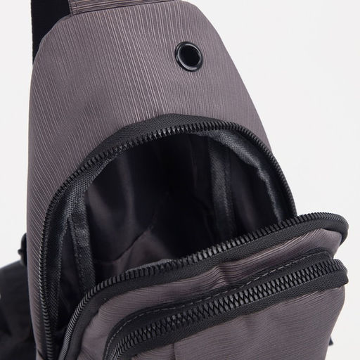 Сумка слинг мужская из текстиля, отверстие для наушников, цвет серый - Simaland фото 5