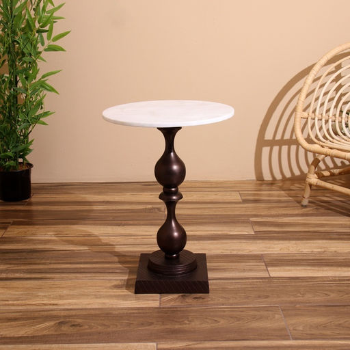 Стол кофейный, 41×41×57 см, алюминий, мрамор