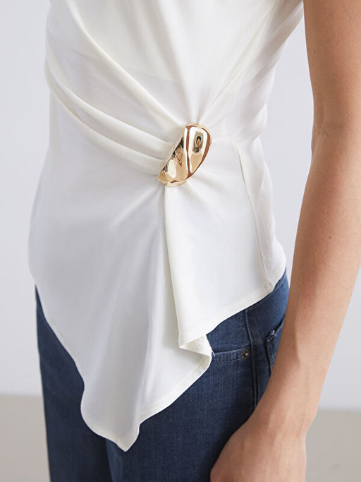 Kay?k Yaka B?zg?l? Bluz