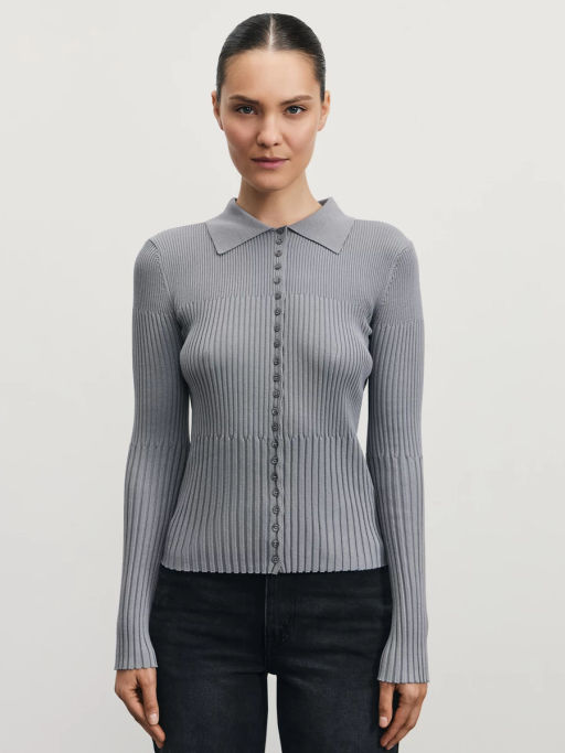 Облегающий джемпер поло из вискозы / Zarina фото 3