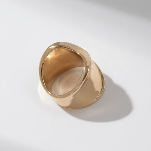 Кольцо металл Тренд вогнутое, мини, цвет золото, размер 18 - Qf фото 2