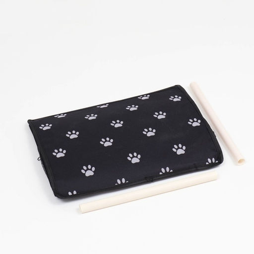 Автокресло для животных 40*30*25 см, чёрное с белыми лапками - Пижон фото 13