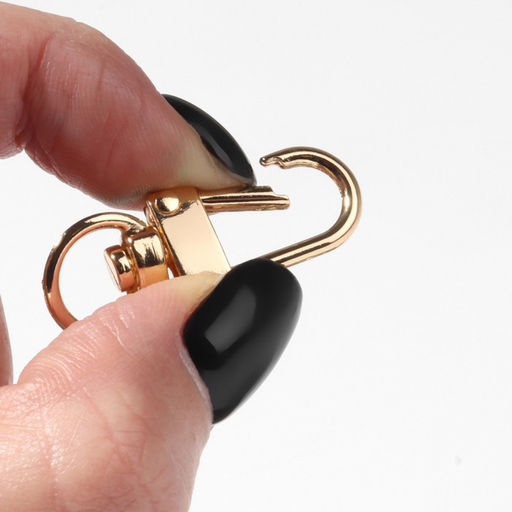 Цена за 2 шт. Карабин металлический, 34×12.5 мм / 10×1 мм, 5 шт., цвет золотой