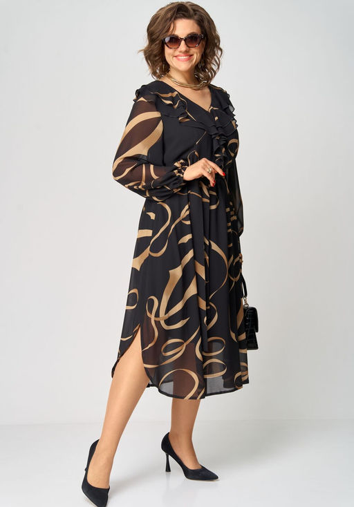 Платье EVA GRANT 7297В-Р принт ленты