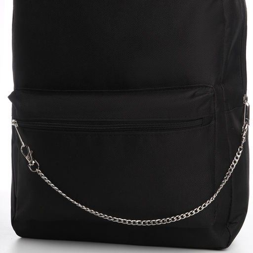 Рюкзак текстильный с цепочкой, 38х29х11 см, черный - Nazamok фото 7