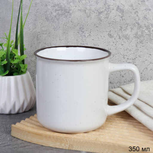 Кружка 350 мл / 20039-10 /уп 12/36/ Точки белый 730012