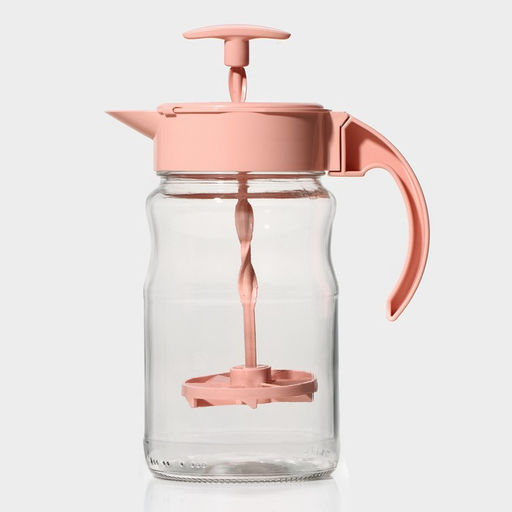 Кувшин для смешивания с венчиком Renga «Спиро», 1.6 л, 11.2×23.5 см, стекло, розовый