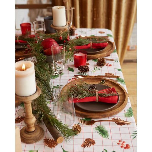 Скатерть новогодняя Доляна New Year 146х220см, 100%хл, рогожка 164 г/м2  фото 4