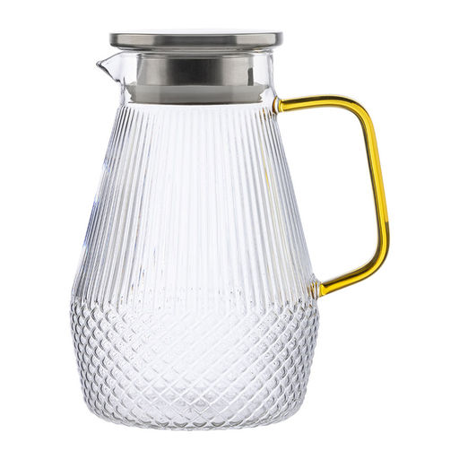 Кувшин 1,6 л AROMA цв. боросиликатного рельефного стекла с крышкой-фильтром из нерж. арт. 106478 - Полимербыт фото 2