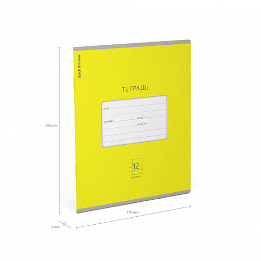 Цена за 280 шт. Тетрадь школьная ученическая ErichKrause Классика Bright желтая, 12 листов, линейка (в плёнке по 10 шт.)  фото 42
