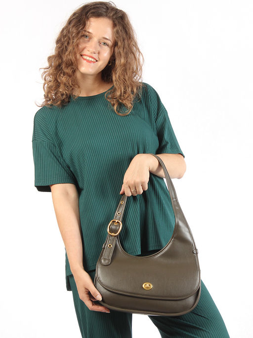 LACCOMA сумка M1079-оливковый натуральная кожа