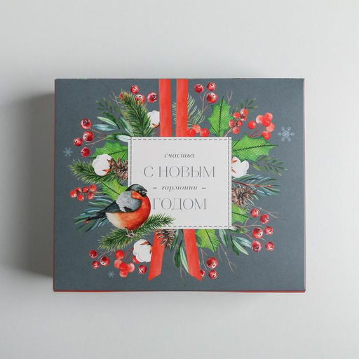 Цена за 5 шт. Упаковка для кондитерских изделий «С Новым годом!», 20×17×6 см