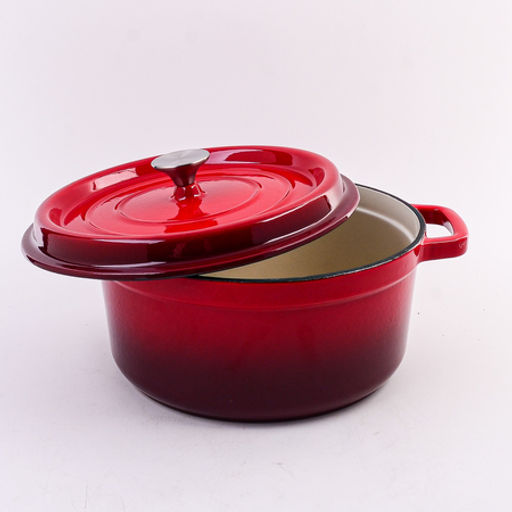 40633 Кастрюля чугун 4,7 л эмаль/покрытие красная MB (х2) - Mayer&boch фото 2