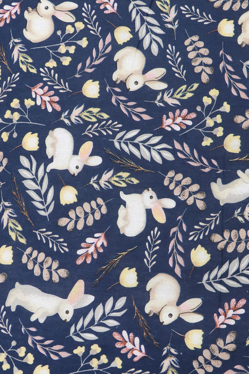 КПБ с простыней на резинке арт. ПРГ-ПР/зайка-синий