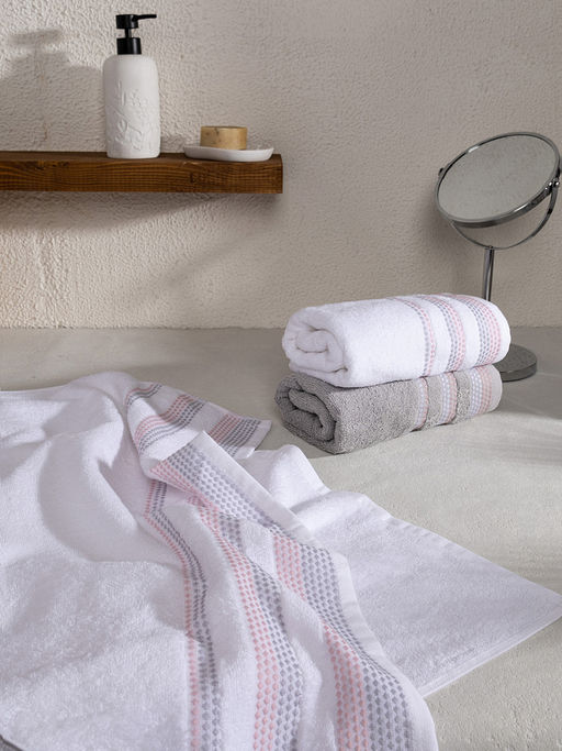 Полотенце махровое 70x140 белый махровая ткань - Lucky фото 6