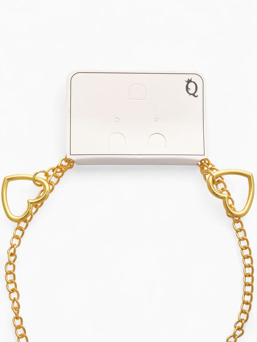 Цепочка на шею «Два сердца», затяжка, цвет золото